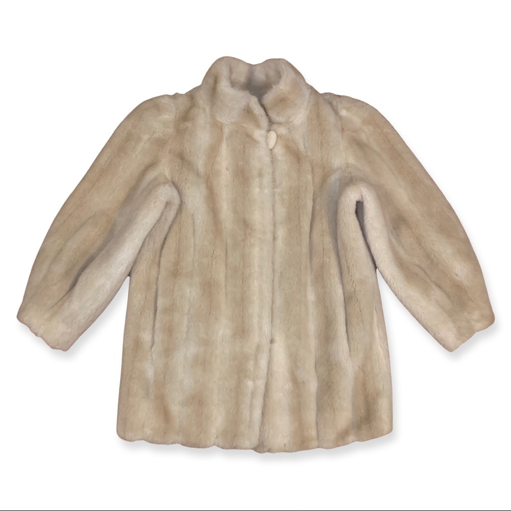 Vintage 3/4 sleeve faux fur coat